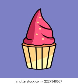 Creative Sweet Cupcake vector illustration 