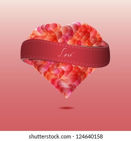Creative sweet modern abstract heart vector with ribbon