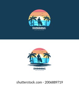 
Creative swimming design concepts, illustrations, vectors