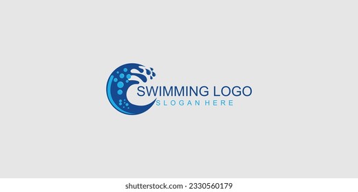 
Creative swimming logo design with modern concept| premium vector
