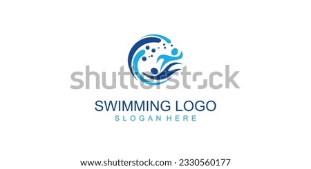 
Creative swimming logo design with modern concept| premium vector