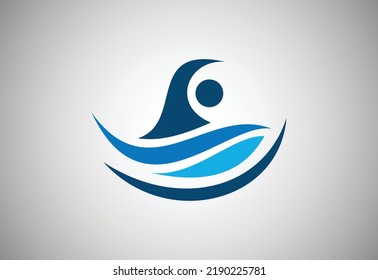 Creative swimming logo designs vector design. Swimmer logo