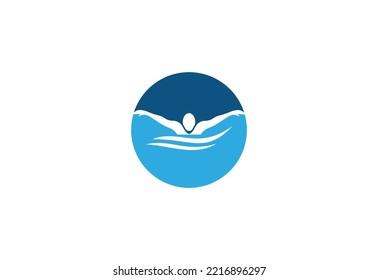 Creative swimming logo designs vector design. Swimmer logo.
