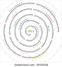 Creative swirl calendar - 2011 year