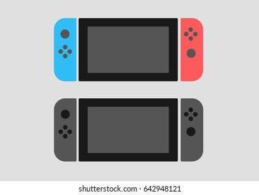 Creative switch button console illustration. Flat vector icon.