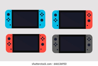 Creative switch button console illustration. Flat set vector icon.