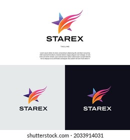 Creative Swoosh Fire Star Business Logo Design Symbol Icon