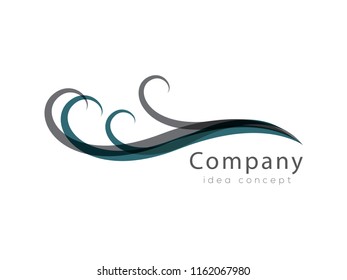 Creative Swoosh or Waves Concept Logo Design Template 