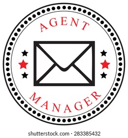 Creative symbol for the Agent or Manager, mailings. Vector illustration.