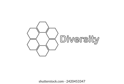 creative symbol concept of diversity, inclusion, people of different shapes, multi-ethnic community abstract logo idea. partnership, friends icon, corporate identity logo, company, cooperative, vector