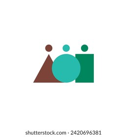 creative symbol concept of diversity, inclusion, people of different shapes, multi-ethnic community abstract logo idea. partnership, friends icon, corporate identity logo, company, cooperative, vector