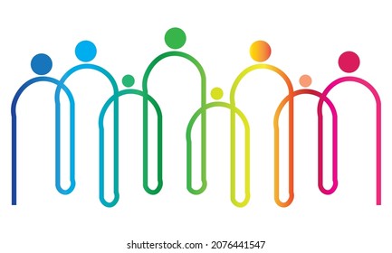 Creative Symbol Concept Of Diversity , Inclusion,people Of Different Shapes, Community Multi-ethnic Business Logo Abstract Idea. Partnership,friends Icon, Corporate Identity Logo, Company, Cooperative