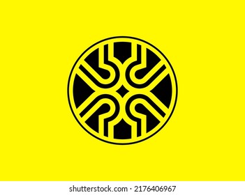 The creative symbol design exploration. Modern black geometric shape design element. Vector, 2022-2023