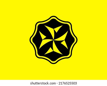 El estilo de exploración del diseño de símbolos creativos. Elemento moderno de diseño de forma geométrica negra. Vector, 2022