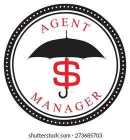 Creative symbol - Financial Agent - Manager. Vector illustration.