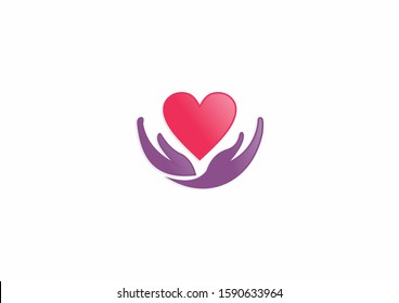 creative symbol of hands and love vector design