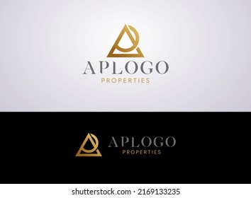 Creative symbol icon letter A and P for real estate logo