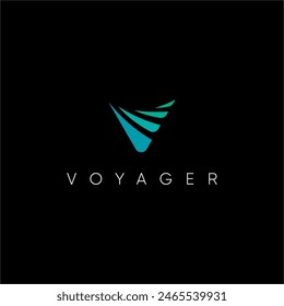 creative symbol letter V abstract futuristic vector illustration