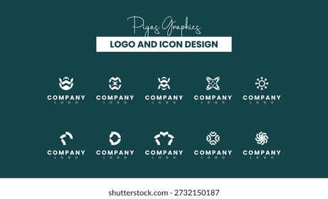 Pacote de logotipo de símbolo criativo para empresas