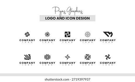 Paquete de iconos de logotipo simbólico creativo