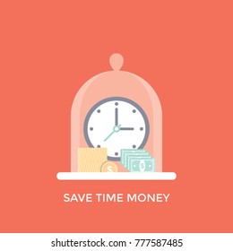 A creative and symbolic save time money illustration