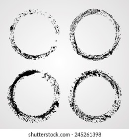 Creative Symbols . Circle Brush Stroke Elements . 