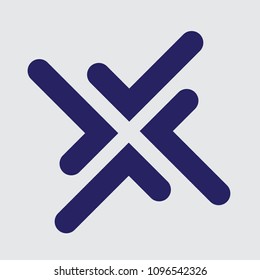 Creative Symmetrical Check for Success Logo Icon