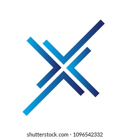 Creative Symmetrical Check for Success Logo Icon