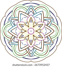 Mandala simétrico creativo adecuado para ilustraciones digitales