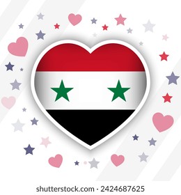Creative Syria Flag Heart Icon
