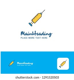 Creative Syringe Logo Design. Flat color Logo place for Tagline. Vector Illustration
