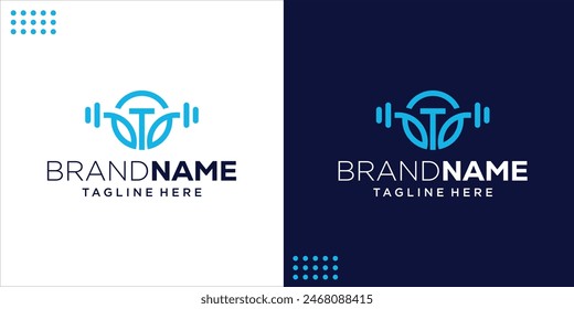 Logo de Creative T y Barbell, Inspiración de diseño, Ilustración, Vector