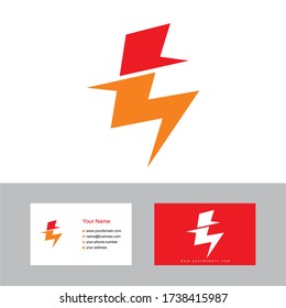 Creative T electric logo design with business card