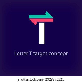 Creative T letter arrow logo design. Unique colorful logistic corporate company logo. Company initials corporate vector.