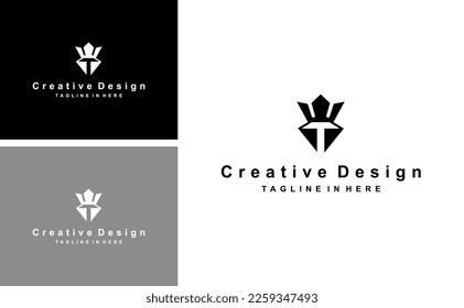 creative T letter crown luxury monogram logo design idea vector	