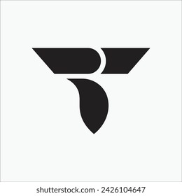Diseño de logotipo plano de letra T creativa