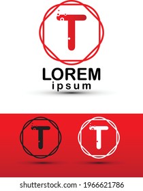 creative T Letter logo design in circle 