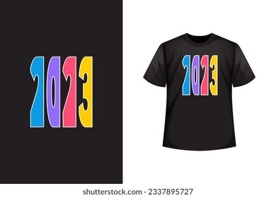diseño creativo de camiseta T de la plantilla vectorial del año 2023 
