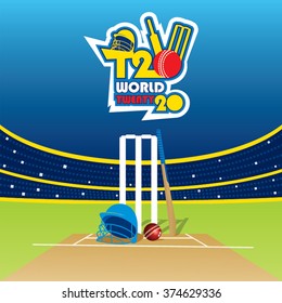 Creative T20 Cricket World Cup Banner Design Vector