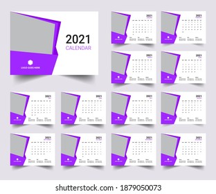 Creative table calendar, desk calendar template 2021, corporate desk calendar, minimal desk calendar