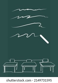 Sillones creativos fondo vectorial de pizarra tiza