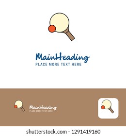 Creative Table tennis racket Logo Design. Flat color Logo place for Tagline. Vector Illustration