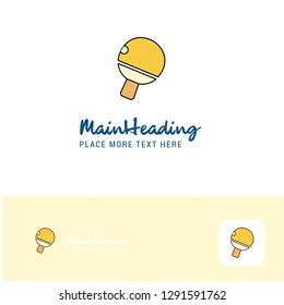 Creative Table tennis racket  Logo Design. Flat color Logo place for Tagline. Vector Illustration