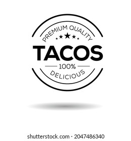 Creative (Tacos) logo, Tacos sticker, vector illustration.