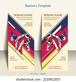 Creative Taekwondo banners template, for roll up banner or standing banner