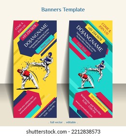 Creative Taekwondo banners template, for roll up banner or standing banner