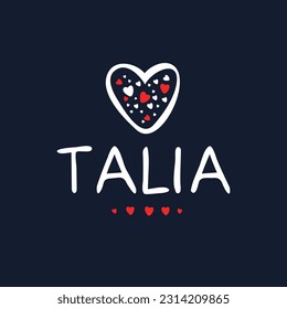 Creative (Talia) name, Vector illustration.