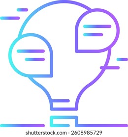 Creative Talk Crisis management icon with blue duotone style. speech, chat, idea, speak, dialog, identity, media. Vector illustration