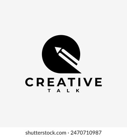 CREATIVE TALK PEN CHAT LOGO ICON ILLUSTRATION