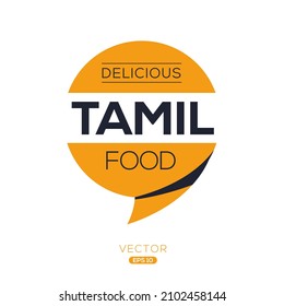 Creative (Tamil food) logo, sticker, badge, label, vector illustration.